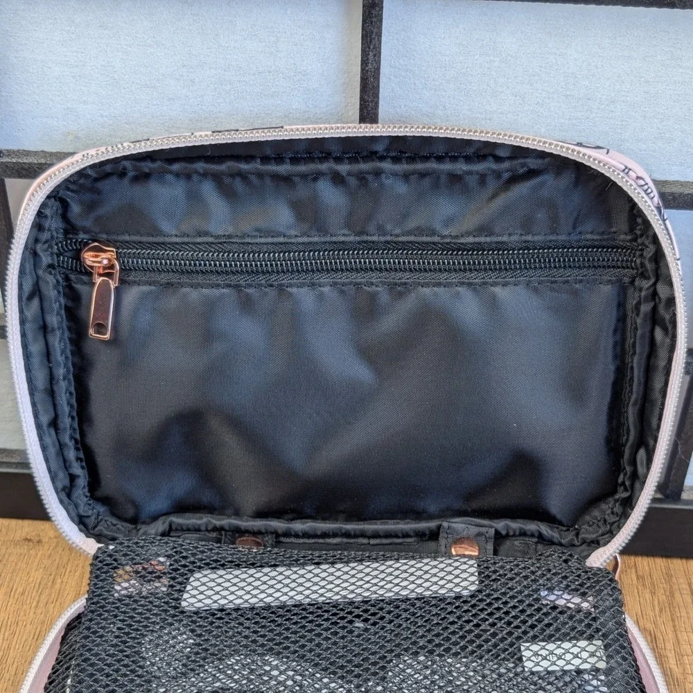 Tartan + Twine Pink Paris Eiffel Tower Tech Organizer Travel Case Rose Gold NEW